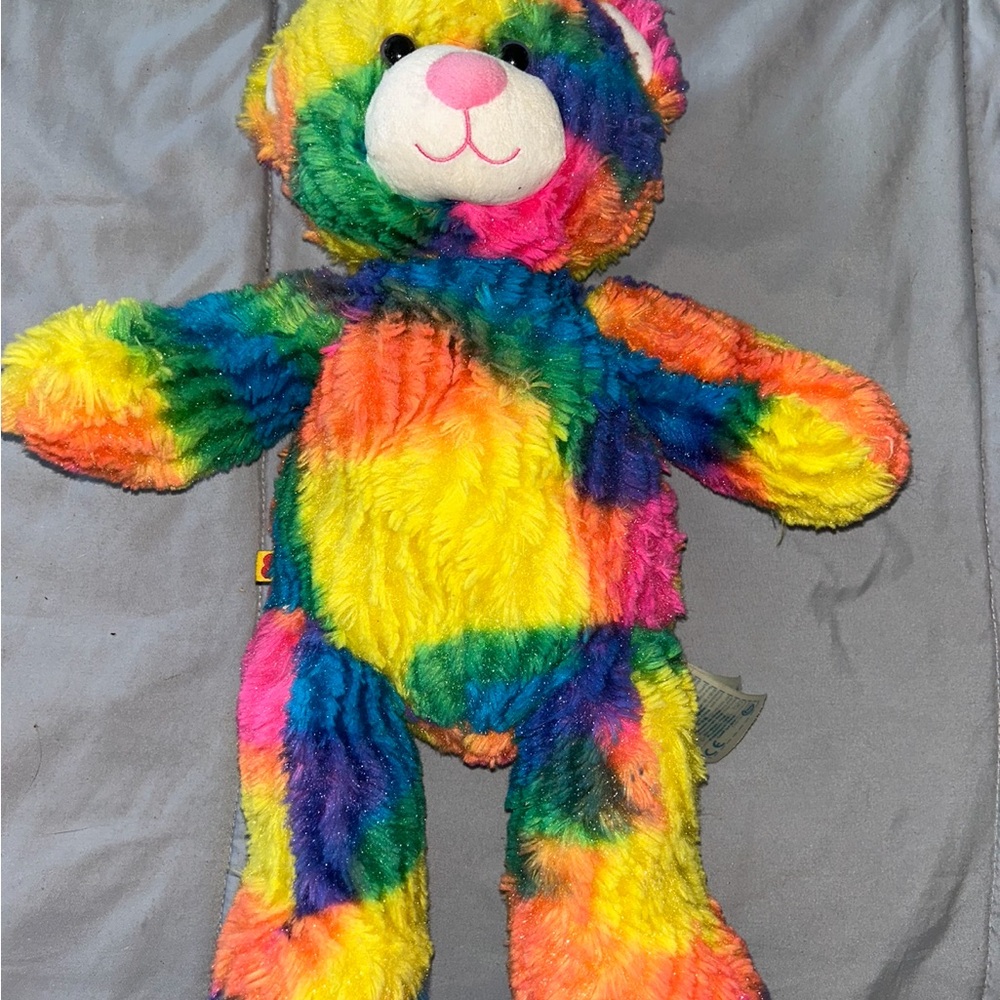 17" Rainbow Tie Dye Build a Bear Stuffed Plush Tropicolor Teddy 2013